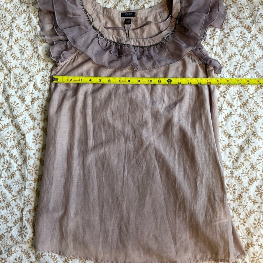 Esprit Pink Flutter Sleeve Ruffled Blouse - Picture 5 of 9